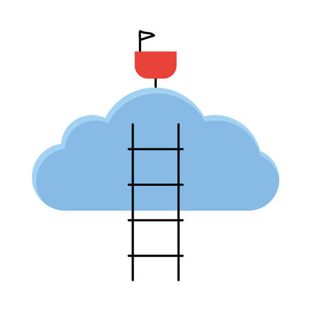 ladder to cloud iconのイラスト素材