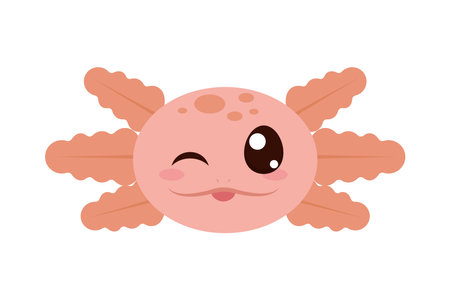 axolotl face iconのイラスト素材