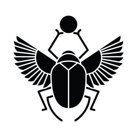 Egyptian scarab iconのイラスト素材