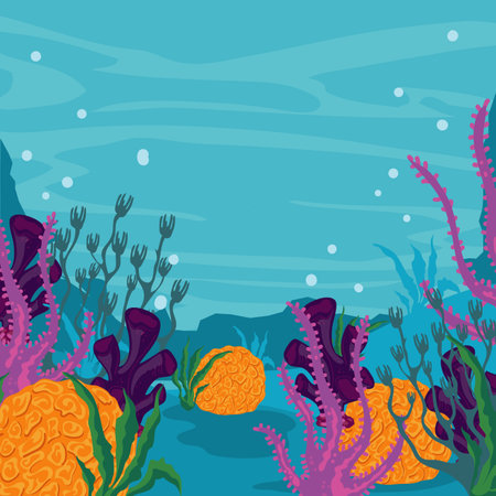 sea coral cardのイラスト素材