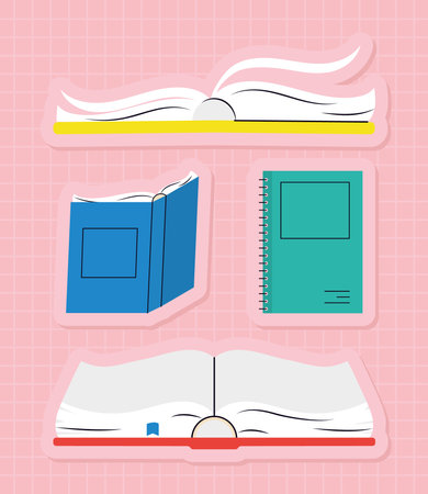 books icon collectionのイラスト素材