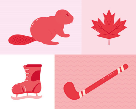 canadian icons setのイラスト素材