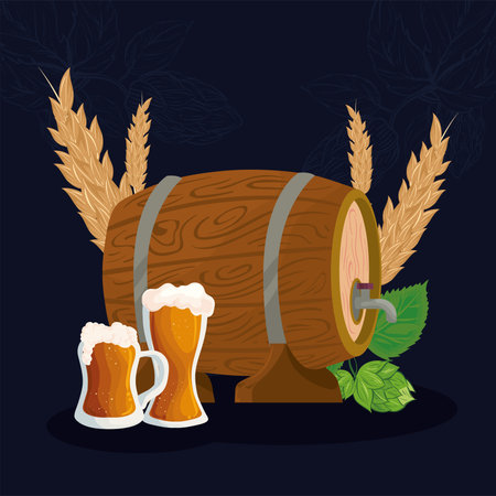 beer barriel cardのイラスト素材