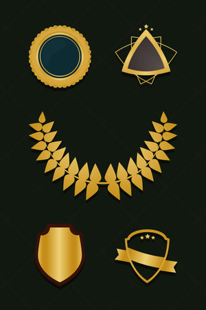 gold design labelsのイラスト素材