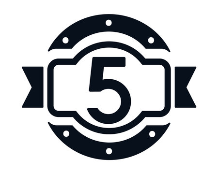 badge with number fiveのイラスト素材