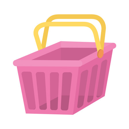 pink shopping basketのイラスト素材