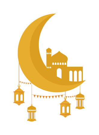 crescent moon designのイラスト素材