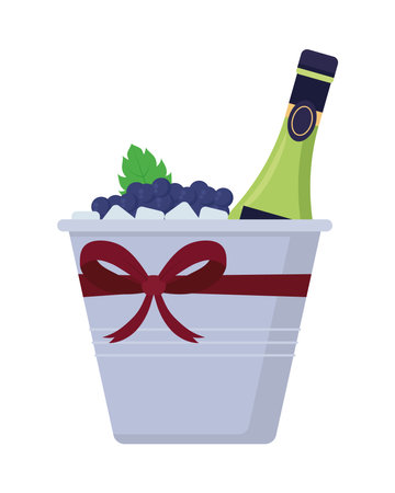 ice bucket with wineのイラスト素材