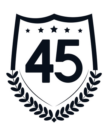 badge with number fortyfiveのイラスト素材
