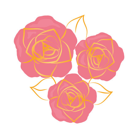 pink roses iconのイラスト素材