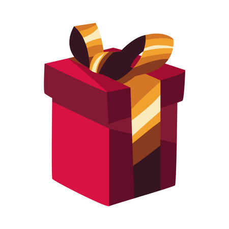 flat red gift boxのイラスト素材
