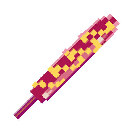 flat pixelated sausageのイラスト素材