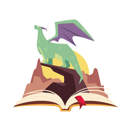 flat fairy tail bookのイラスト素材