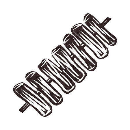flat grill skewerのイラスト素材