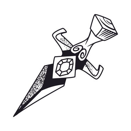 tattoo flat dagger designのイラスト素材