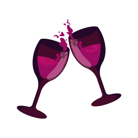 glasses toasting designのイラスト素材