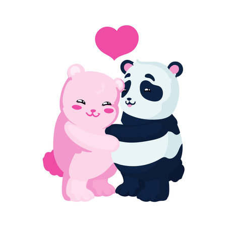 bears couple designのイラスト素材