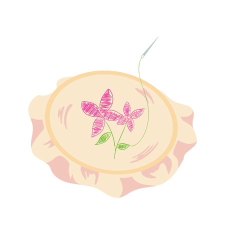 weaving of flowersのイラスト素材