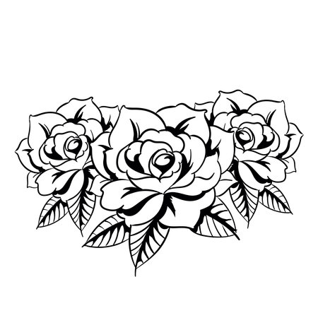 flowers tattoo designのイラスト素材