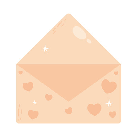 hearts envelope designのイラスト素材