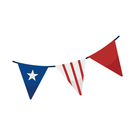 usa flag pennantsのイラスト素材