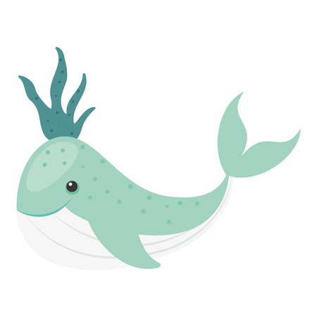 cute whale iconのイラスト素材