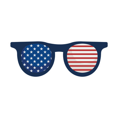 usa flag glassesのイラスト素材