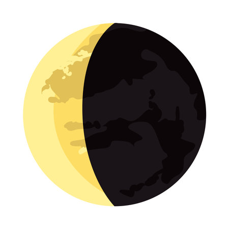 flat last quarter moonのイラスト素材