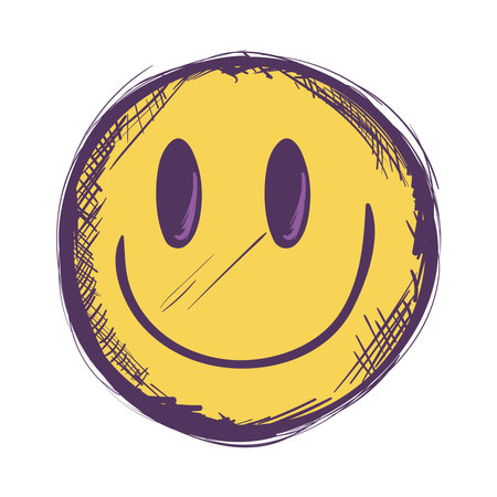 flat happy emojiのイラスト素材