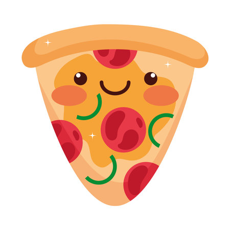 italian pizza kawaiiのイラスト素材