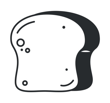 fresh bread sliced doodleのイラスト素材