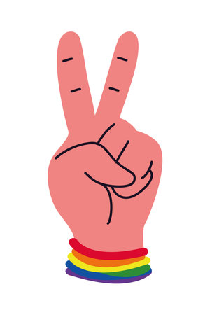 lgbtq flag in wristbandのイラスト素材