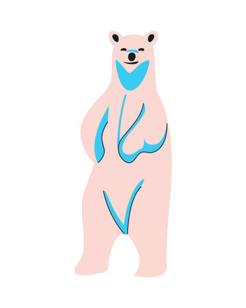 flat polar bearのイラスト素材