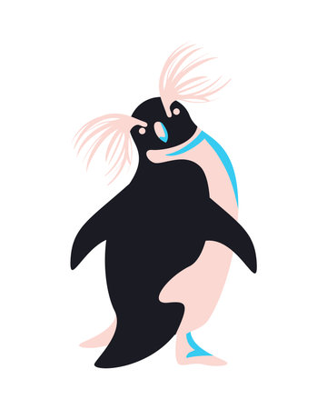 flat emperor penguinのイラスト素材