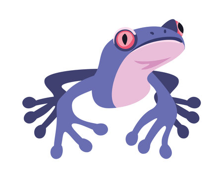 flat purple frogのイラスト素材
