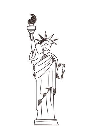flat liberty statue iconのイラスト素材