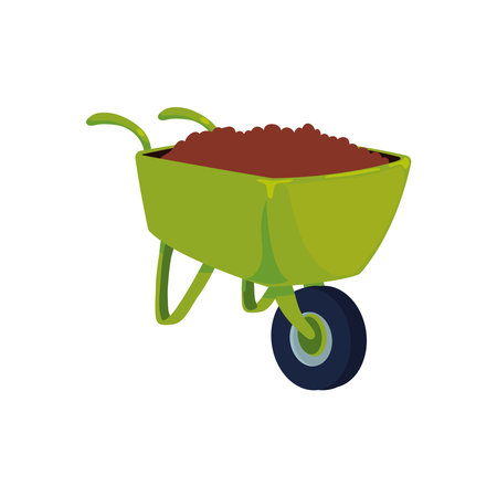 green wheelbarrow designのイラスト素材
