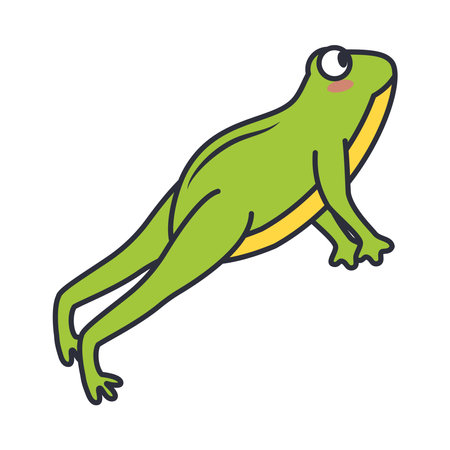 frog amphibian jumping characterのイラスト素材