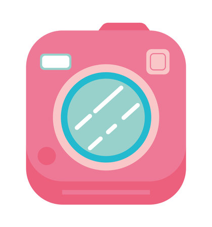 pink camera photographic retro styleのイラスト素材