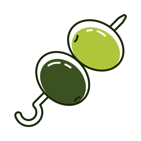 olive seeds in stickのイラスト素材