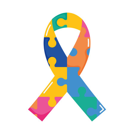 autism puzzle ribbon campaignのイラスト素材