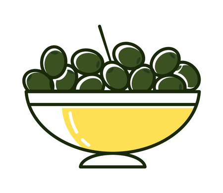 olive seeds in bowlのイラスト素材