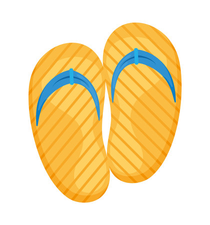 yellow flip flopsのイラスト素材
