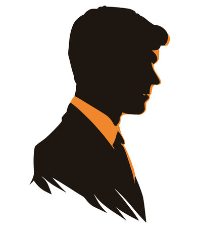 silhouette of elegant businessman profileのイラスト素材