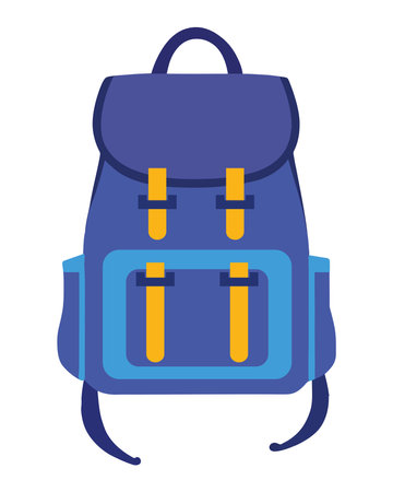 blue school bag equipmentのイラスト素材