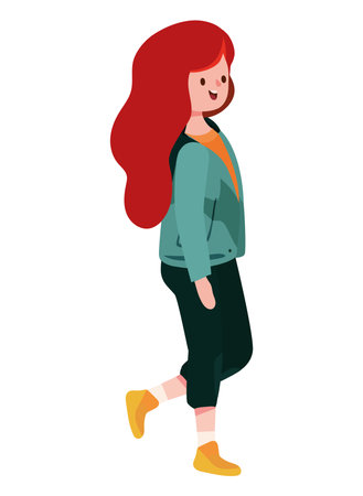 young redhead girlのイラスト素材