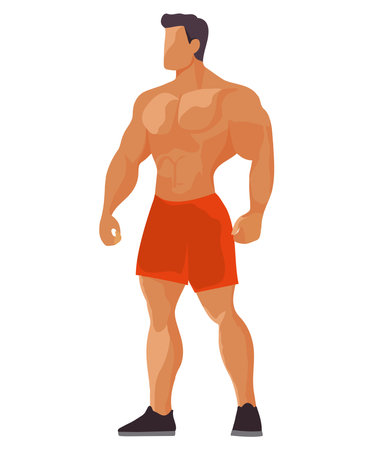 young strong man athleteのイラスト素材