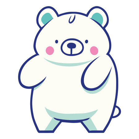cute polar bear whiteのイラスト素材