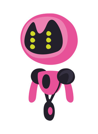 flat pink robotのイラスト素材