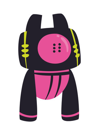 flat pink robot designのイラスト素材